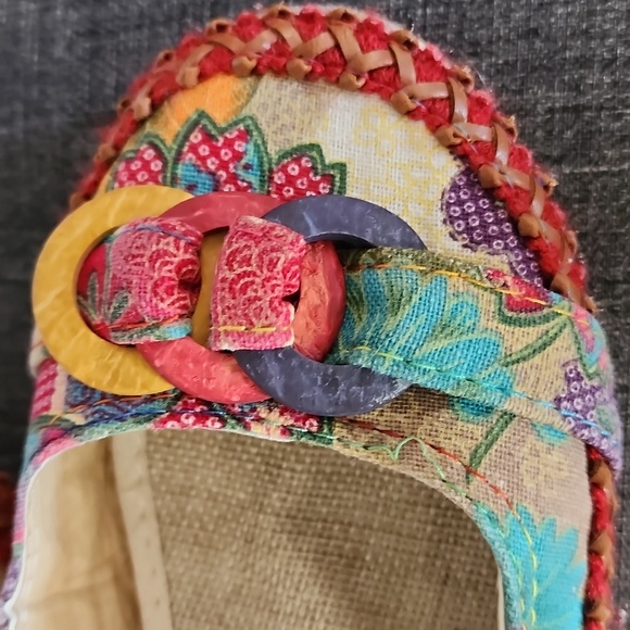 BOHO espadrille type shoe with ankle tie - Picture 4 of 8